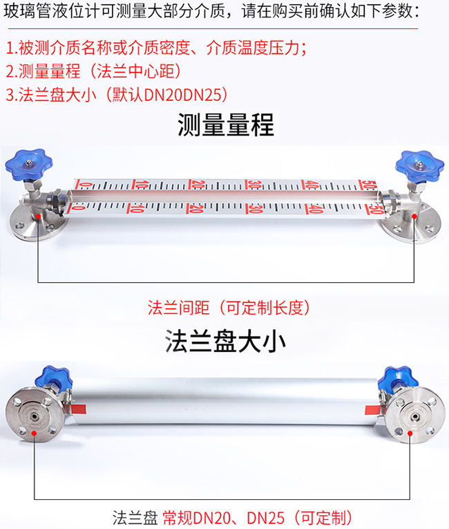 化工玻璃管液位計選型表